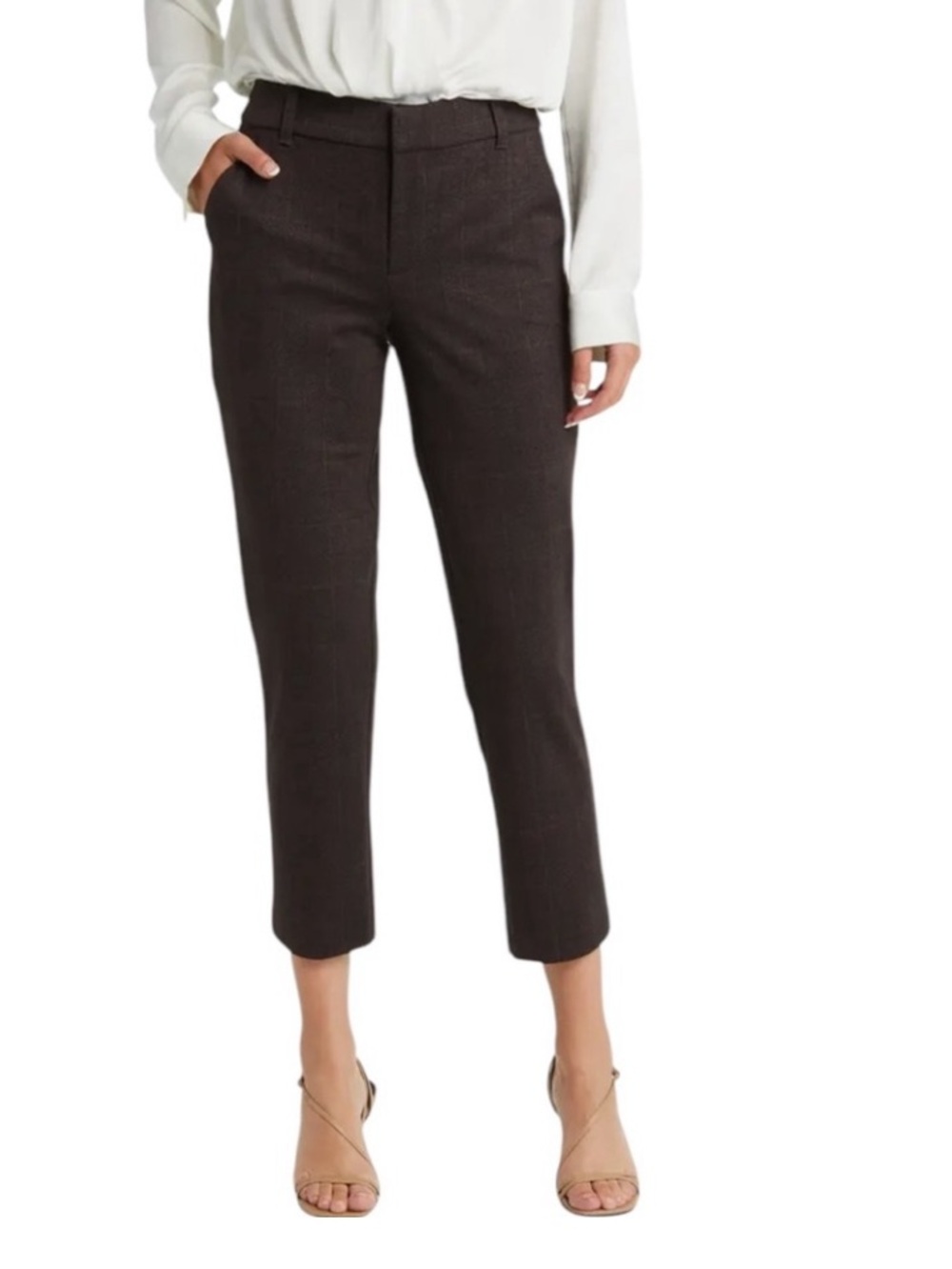 Wit & Wisdom “Ab”solution Knit Cold Brew Brown Trousers sz 10
